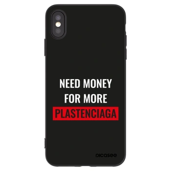 Picasee Apple iPhone XS Max Hülle - Schwarzes Silikon - More PLASTENCIAGA