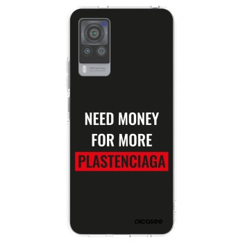 Picasee Vivo X60 Pro 5G Hülle - Transparentes Silikon - More PLASTENCIAGA