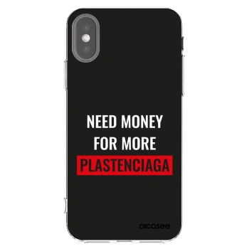 Picasee Apple iPhone X/XS Hülle - Transparentes Silikon - More PLASTENCIAGA