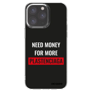 Picasee Apple iPhone 15 Pro Max Hülle - Transparentes Silikon - More PLASTENCIAGA