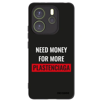Picasee Xiaomi Redmi Note 14 4G Hülle - Schwarzes Silikon - More PLASTENCIAGA