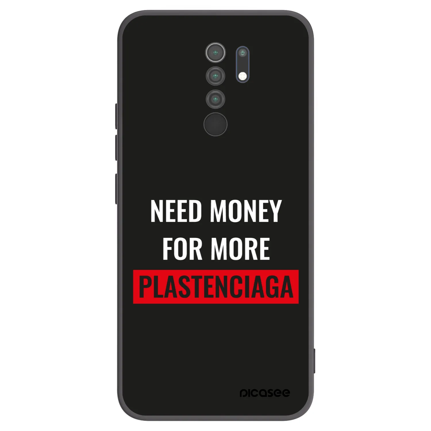 Picasee Xiaomi Redmi 9 Hülle - Schwarzes Silikon - More PLASTENCIAGA