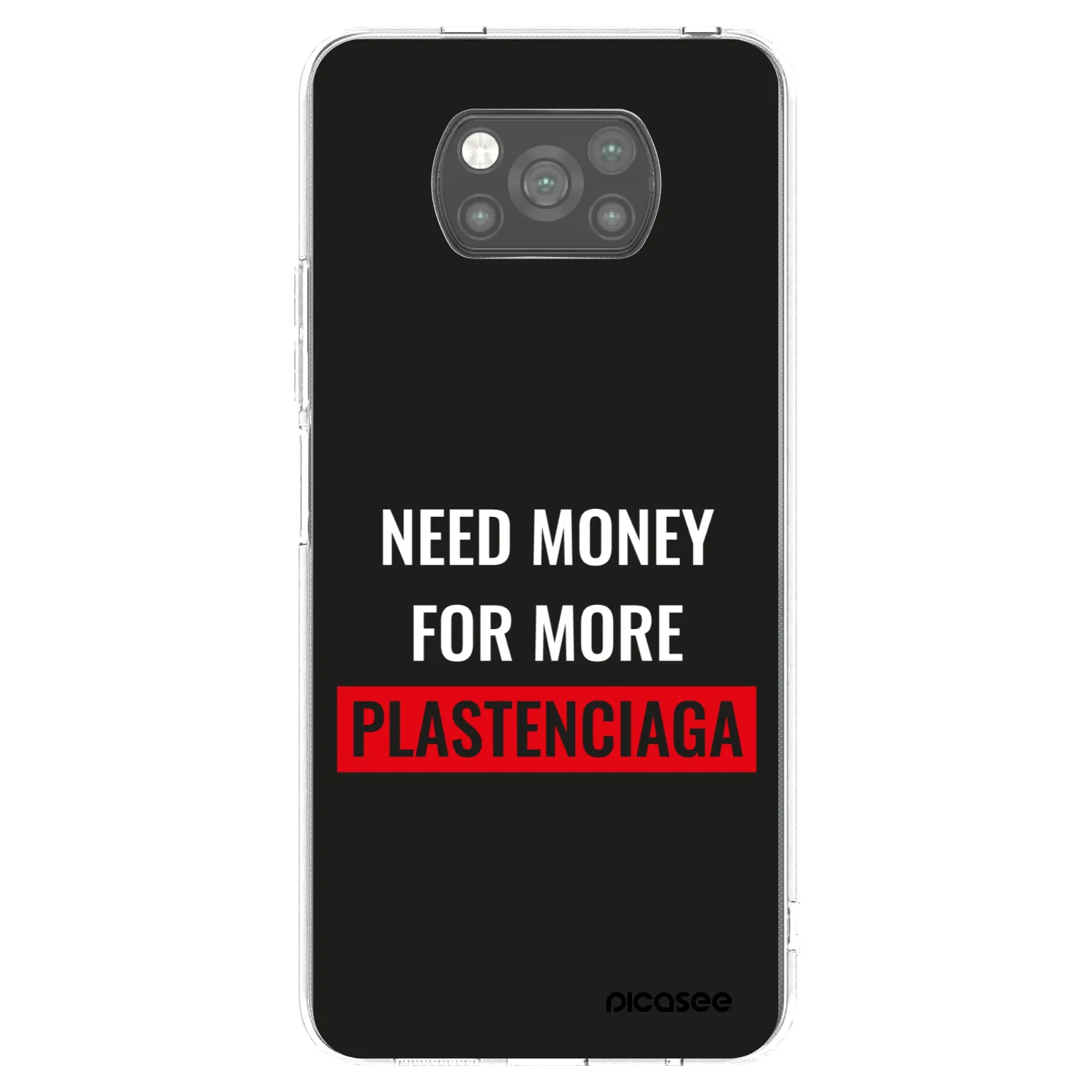 Picasee Xiaomi Poco X3 Hülle - Schwarzes Silikon - More PLASTENCIAGA