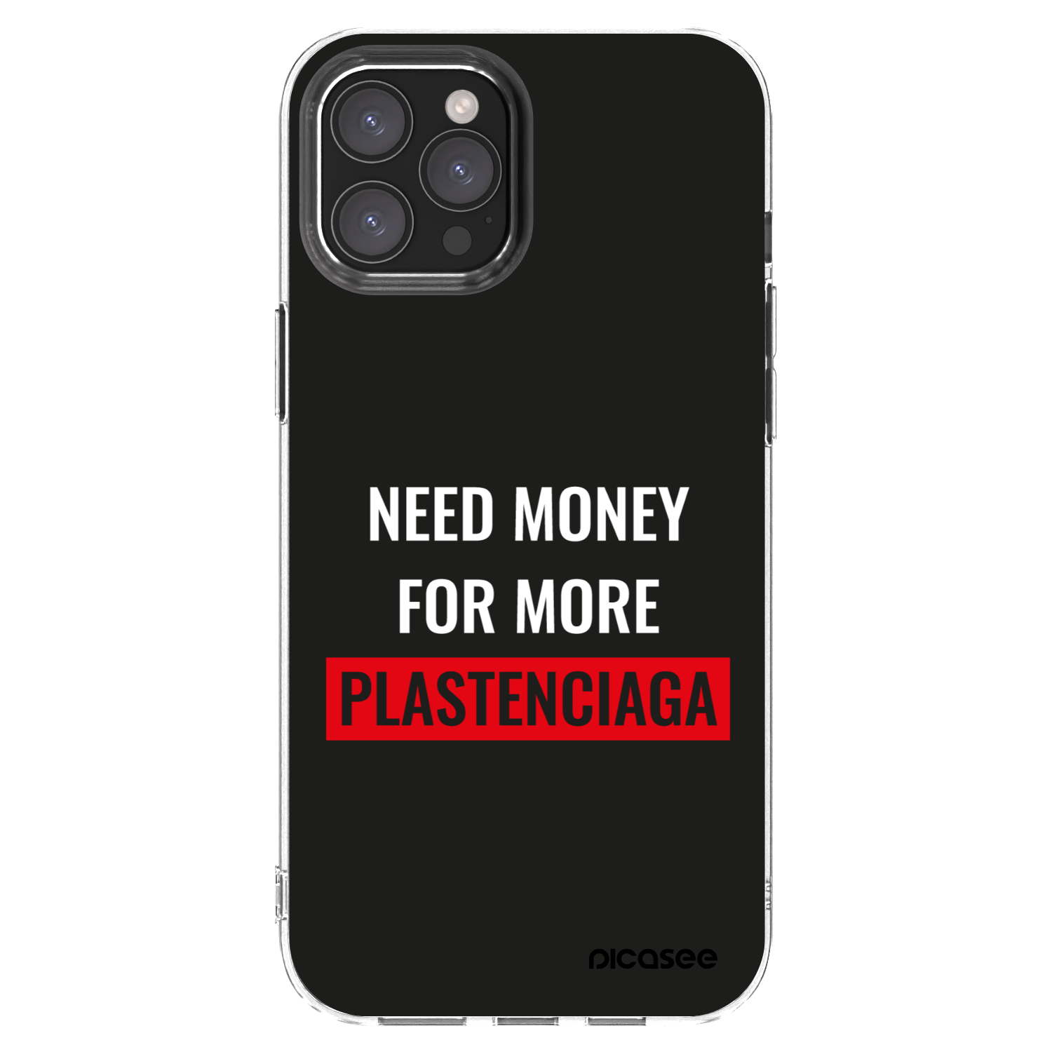 Picasee Apple iPhone 12 Pro Max Hülle - Transparentes Silikon - More PLASTENCIAGA