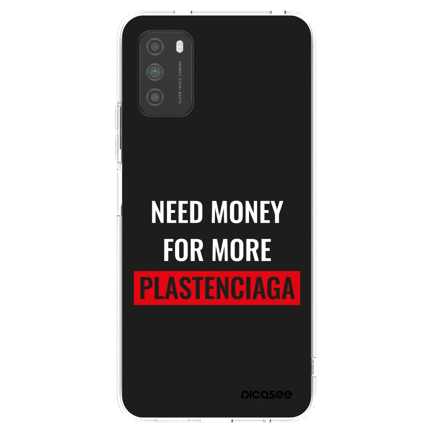 Picasee Xiaomi Poco M3 Hülle - Transparentes Silikon - More PLASTENCIAGA