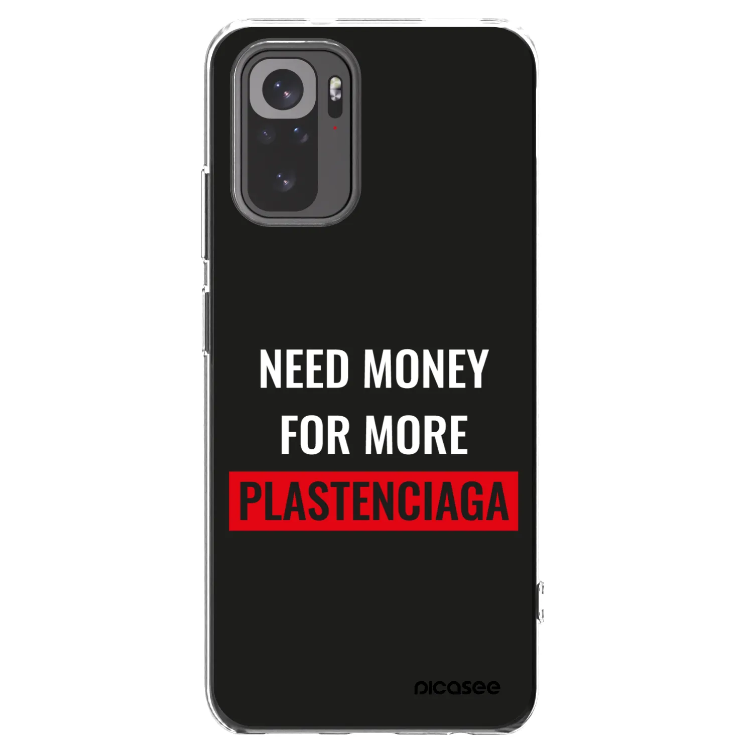 Picasee Xiaomi Redmi Note 10S Hülle - Transparentes Silikon - More PLASTENCIAGA