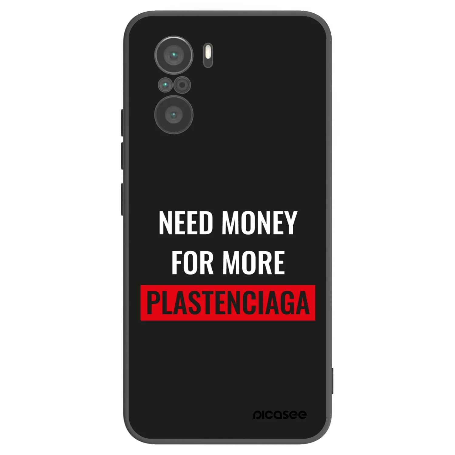 Picasee Xiaomi Poco F3 Hülle - Schwarzes Silikon - More PLASTENCIAGA