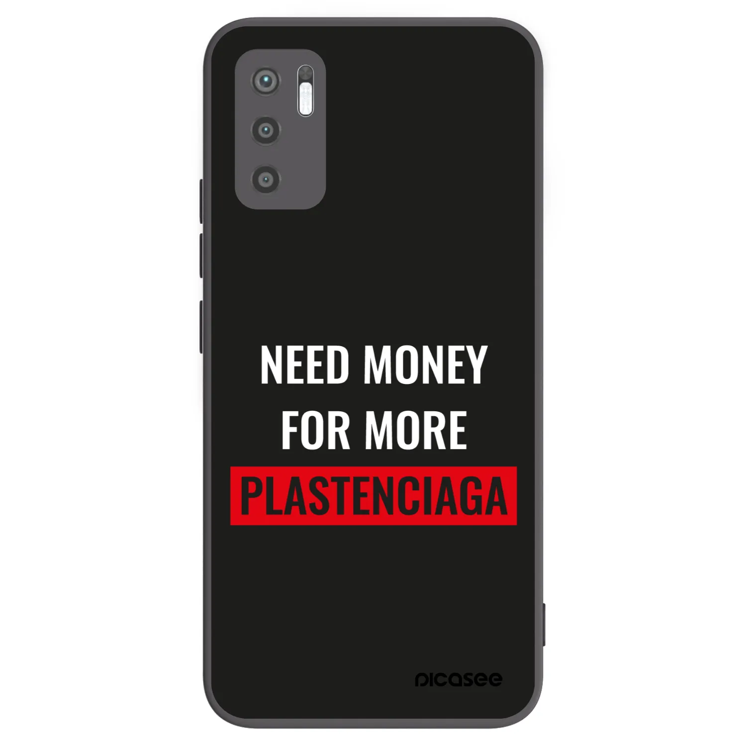 Picasee Xiaomi Redmi Note 10 5G Hülle - Schwarzes Silikon - More PLASTENCIAGA