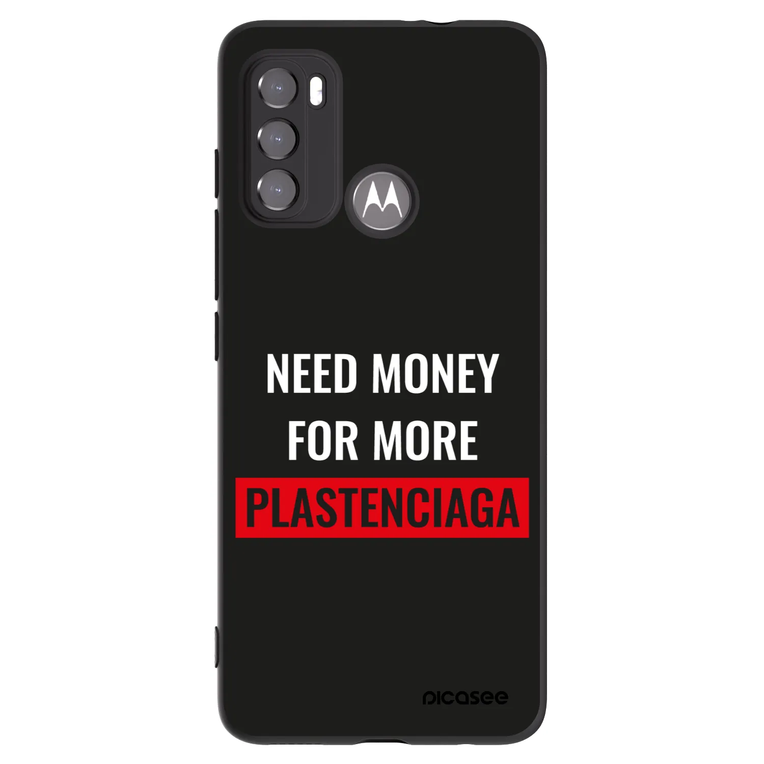 Picasee Motorola Moto G60 Hülle - Schwarzes Silikon - More PLASTENCIAGA