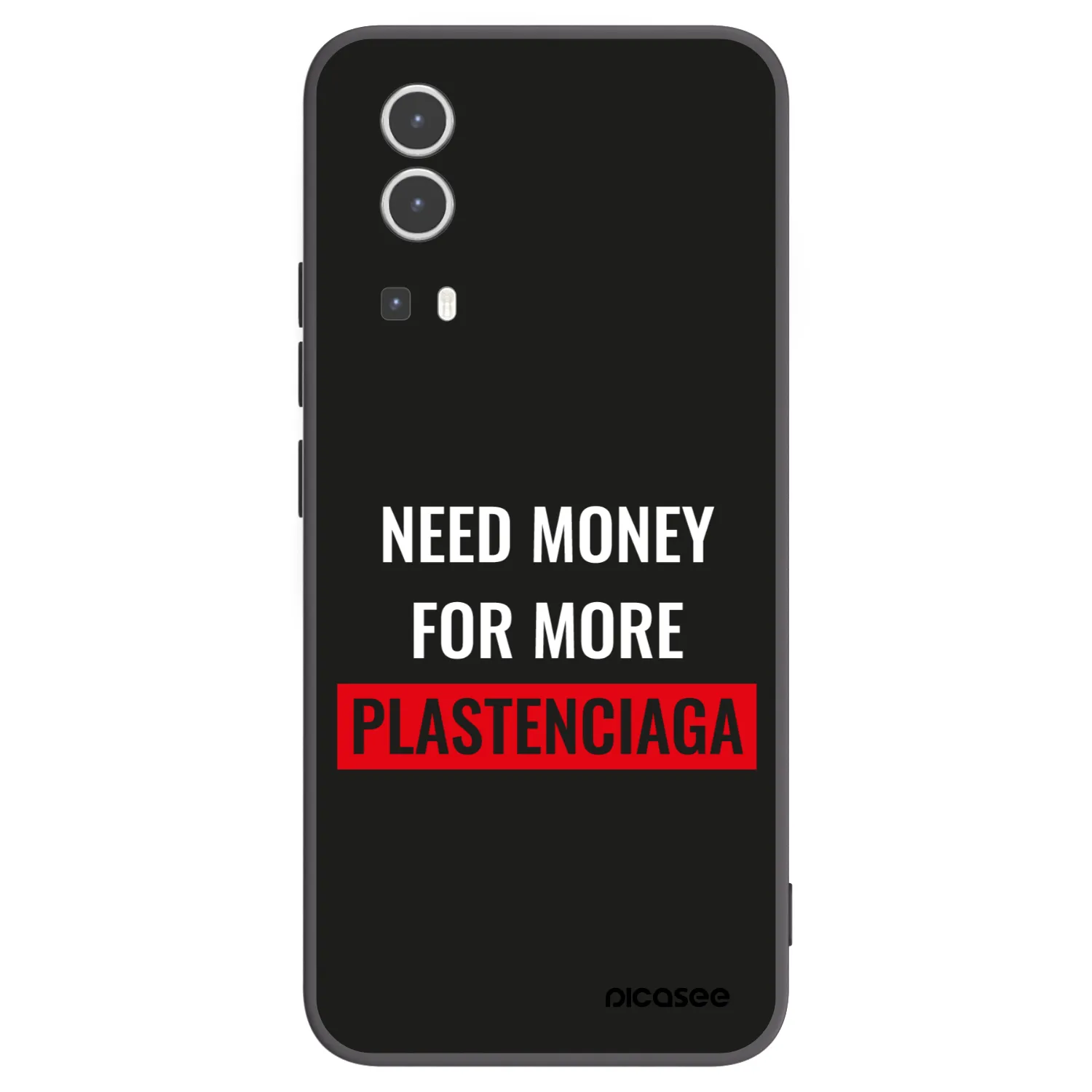 Picasee Vivo Y72 5G Hülle - Schwarzes Silikon - More PLASTENCIAGA