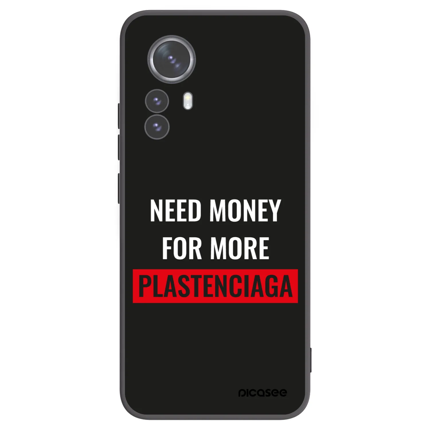 Picasee Xiaomi 12 Pro Hülle - Schwarzes Silikon - More PLASTENCIAGA