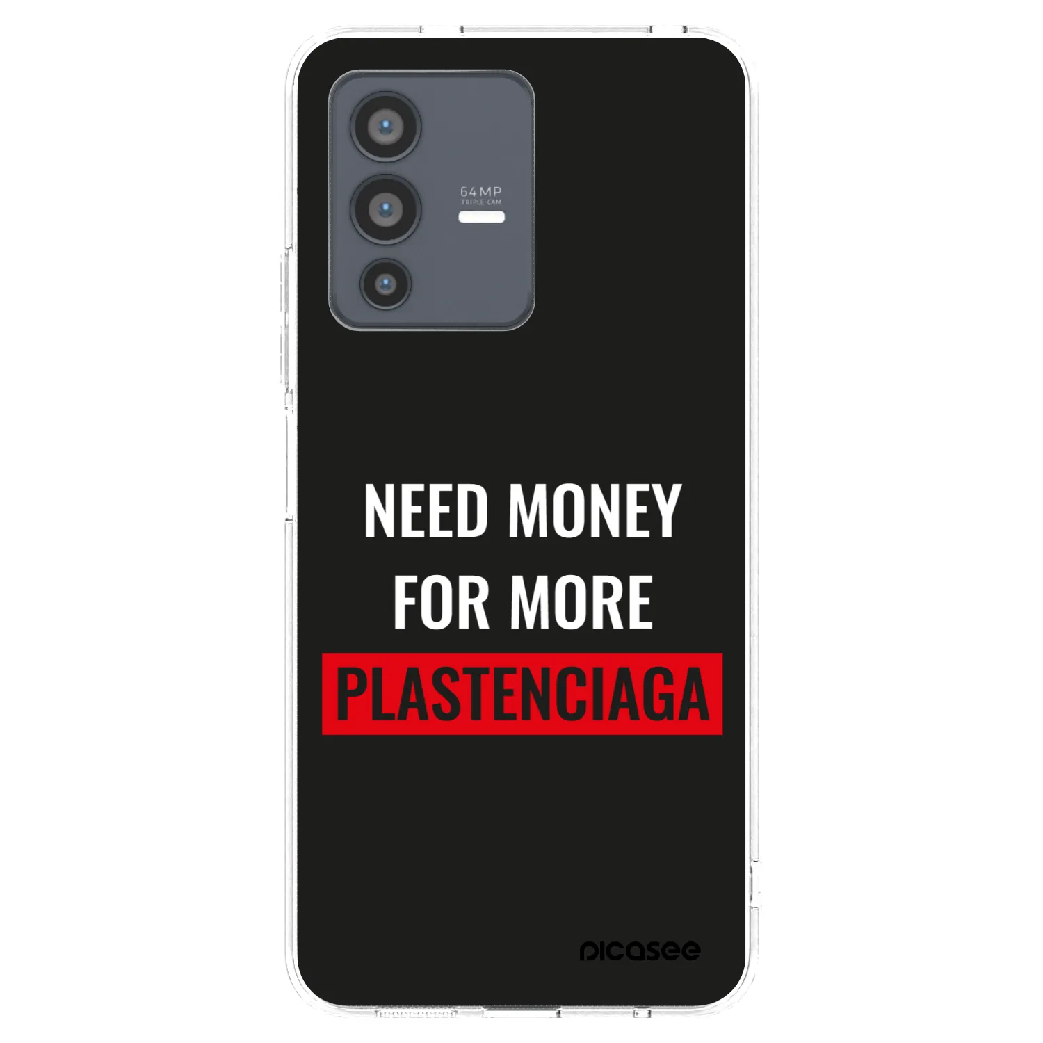 Picasee Vivo V23 5G Hülle - Transparentes Silikon - More PLASTENCIAGA