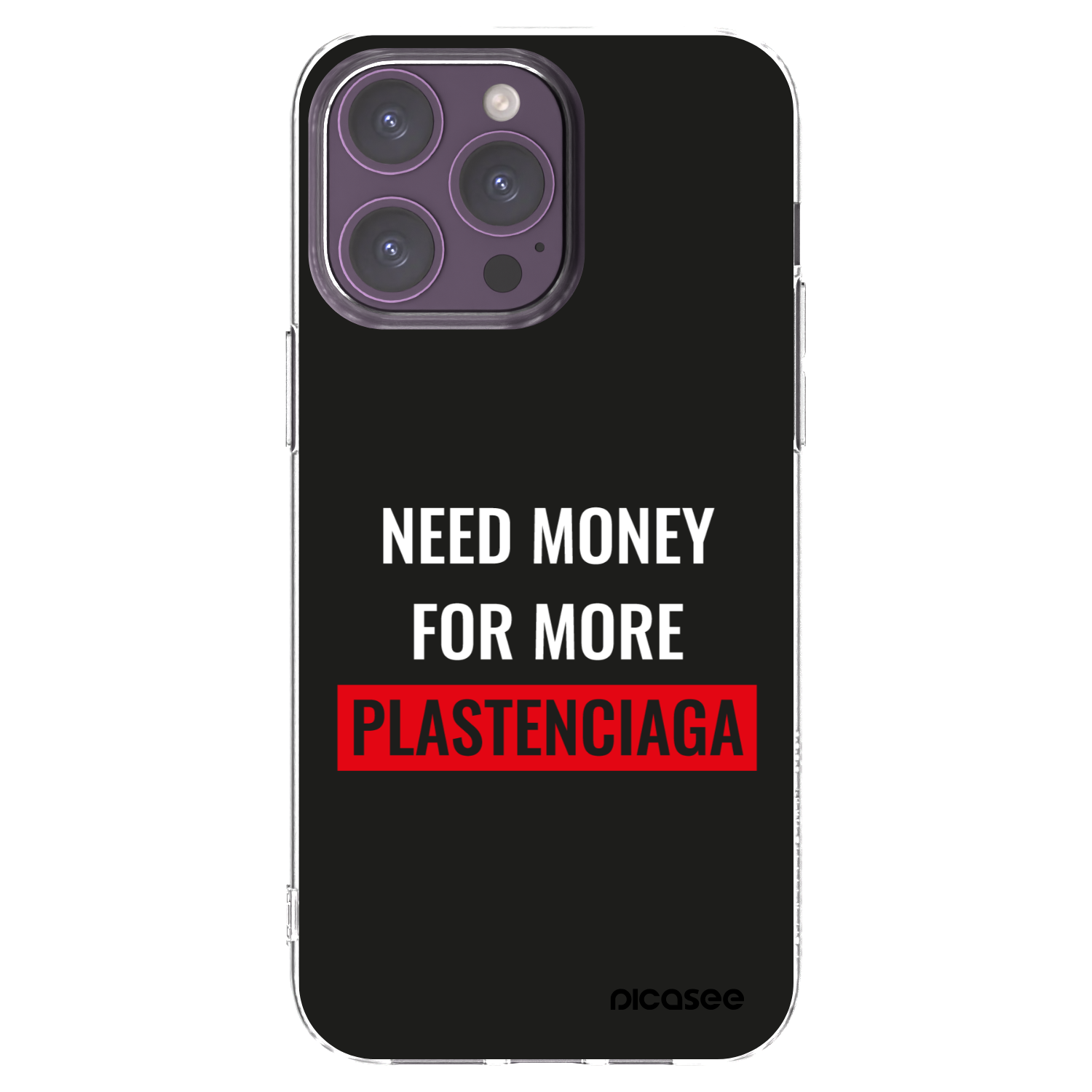 Picasee Apple iPhone 14 Pro Max Hülle - Transparentes Silikon - More PLASTENCIAGA