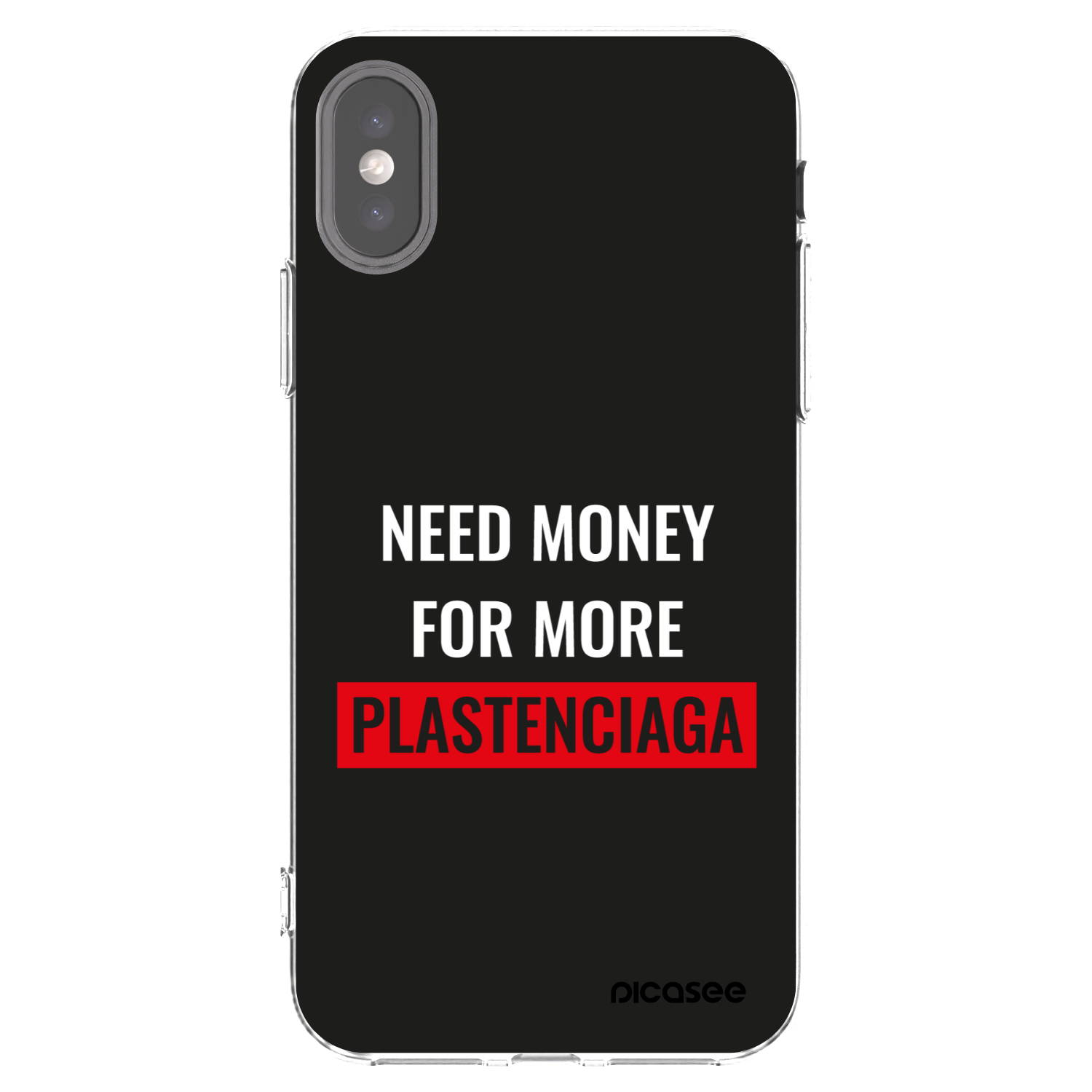 Picasee Apple iPhone X/XS Hülle - Transparentes Silikon - More PLASTENCIAGA