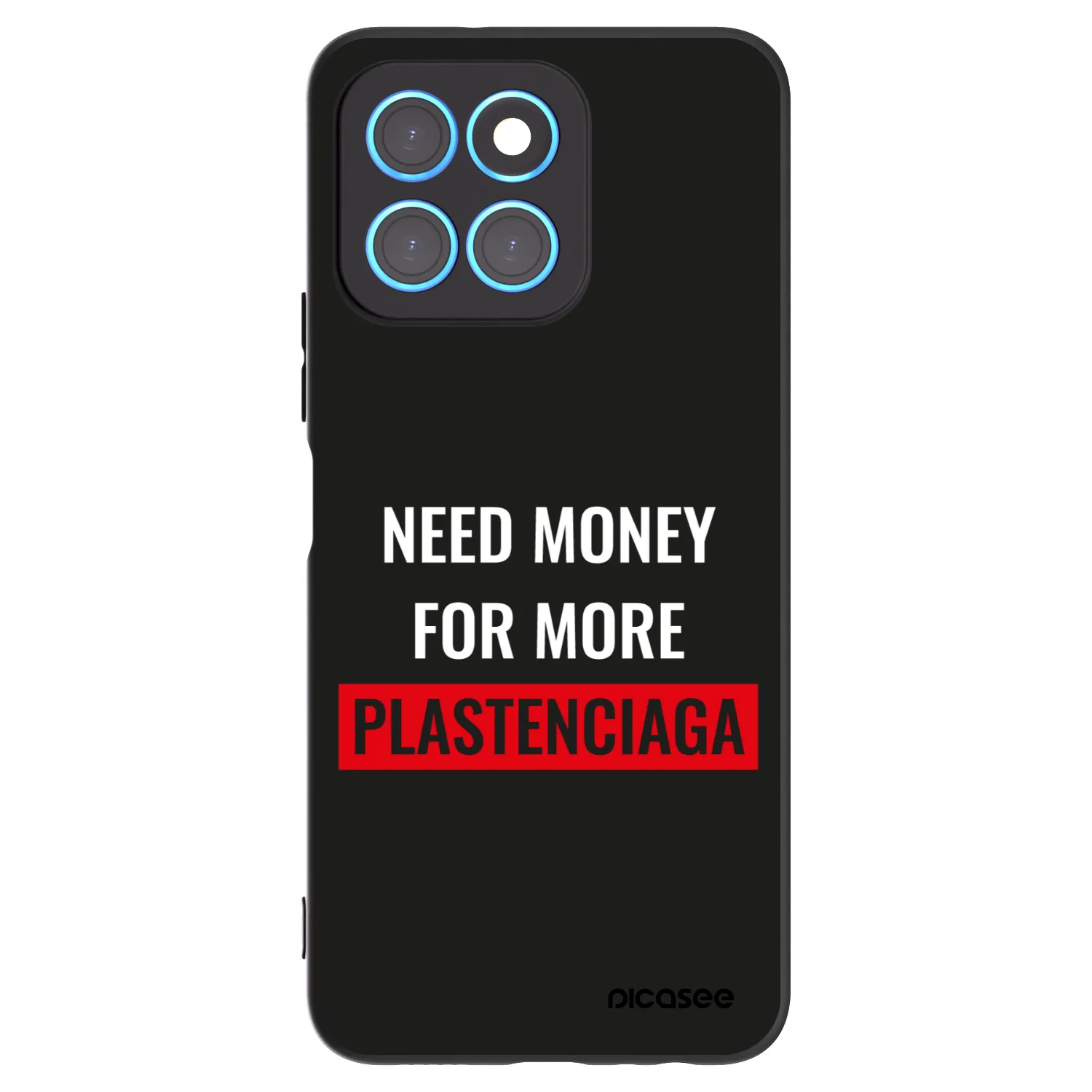 Picasee Honor X8 5G Hülle - Schwarzes Silikon - More PLASTENCIAGA