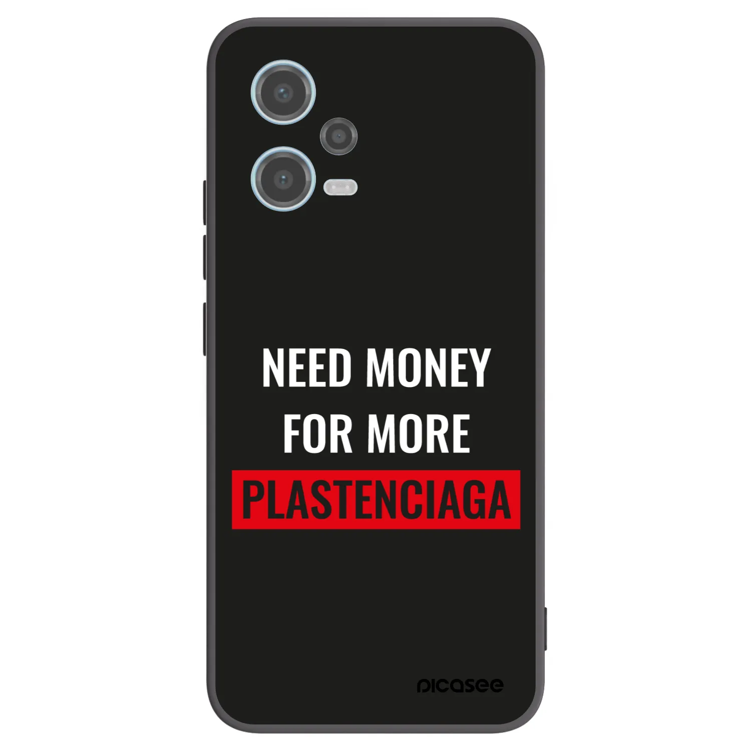 Picasee Xiaomi Redmi Note 12 5G Hülle - Schwarzes Silikon - More PLASTENCIAGA