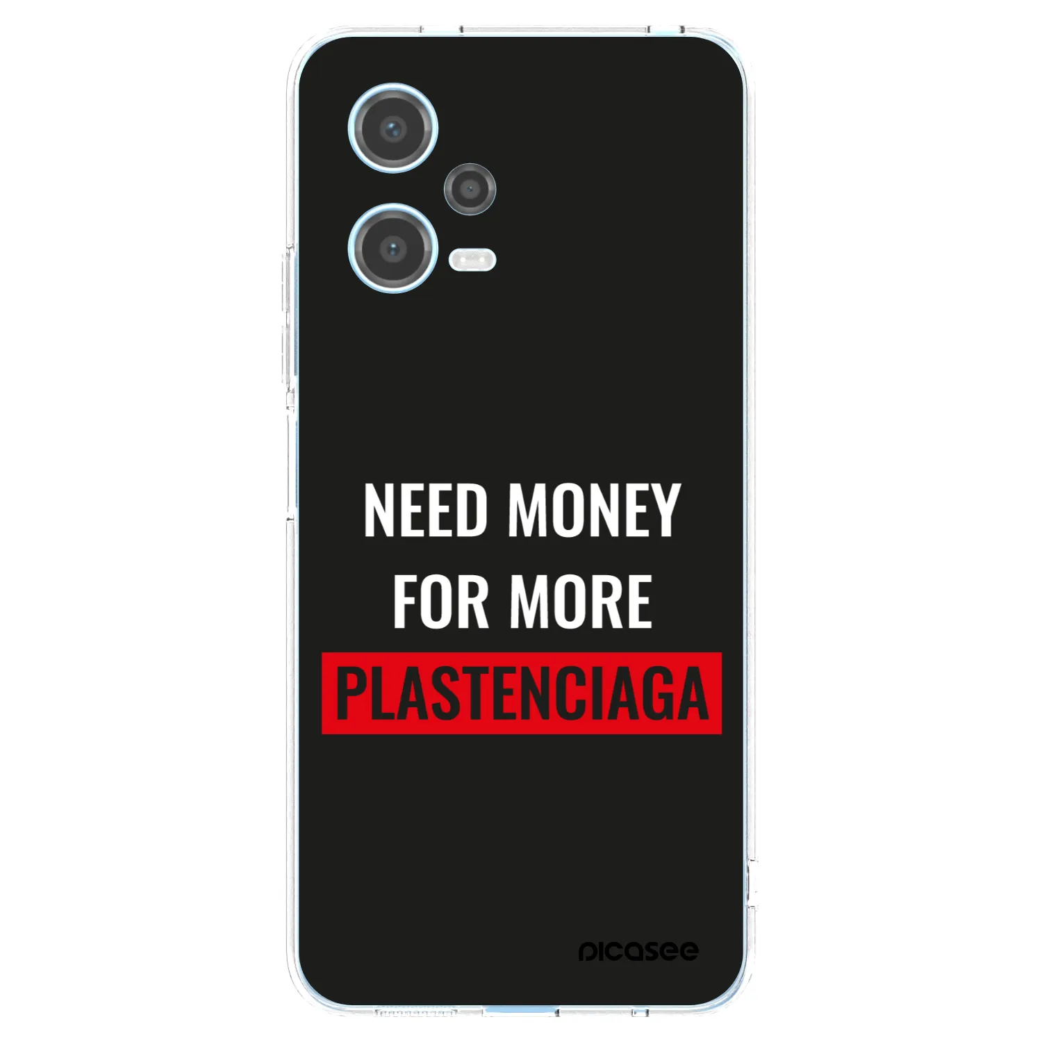 Picasee Xiaomi Redmi Note 12 5G Hülle - Transparentes Silikon - More PLASTENCIAGA