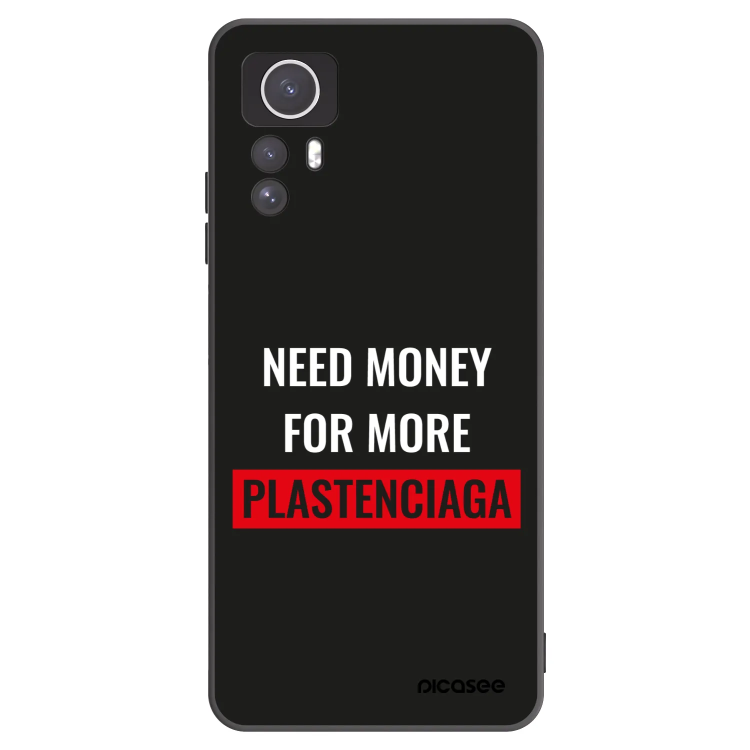 Picasee Xiaomi Redmi Note 12S Hülle - Schwarzes Silikon - More PLASTENCIAGA