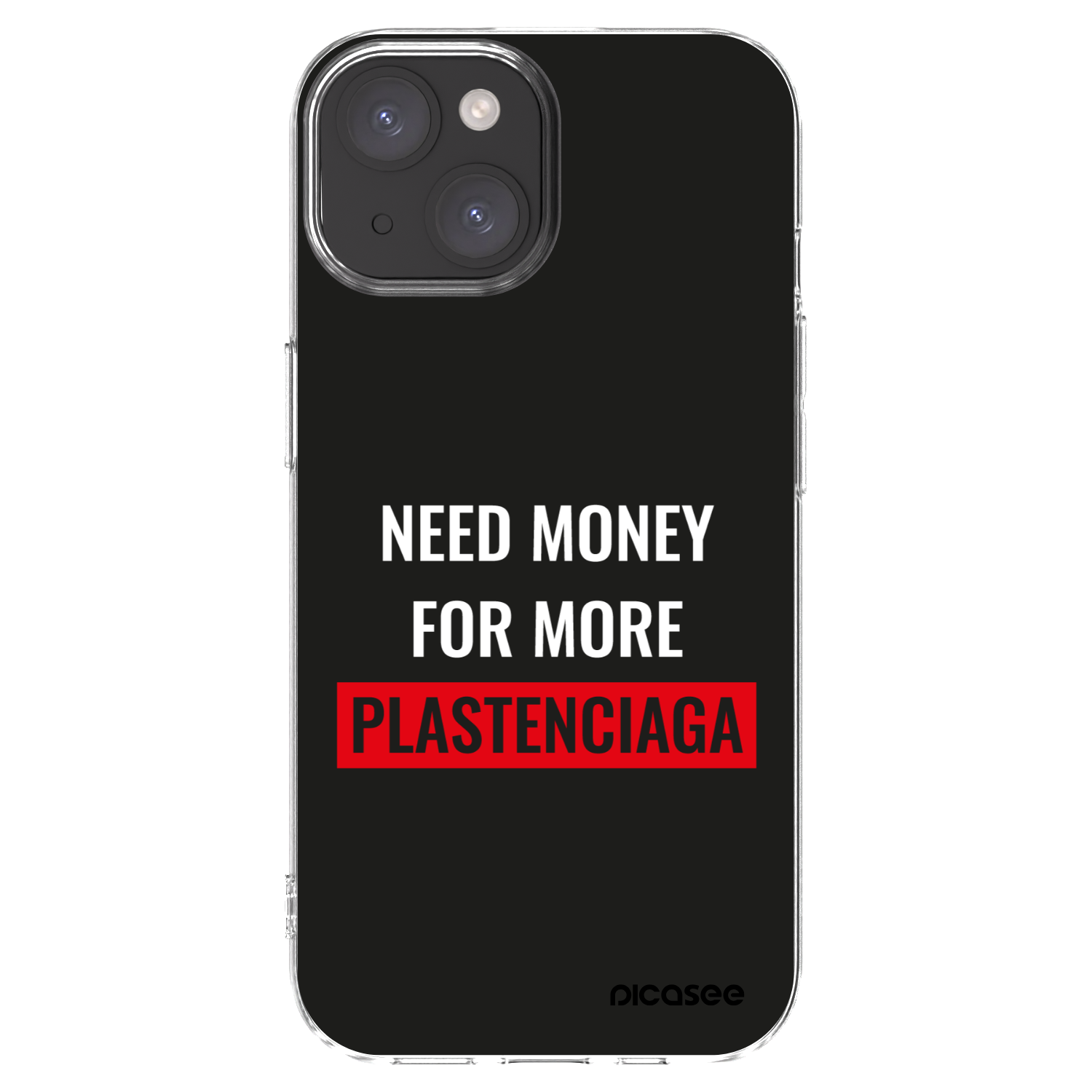 Picasee Apple iPhone 15 Hülle - Transparentes Silikon - More PLASTENCIAGA