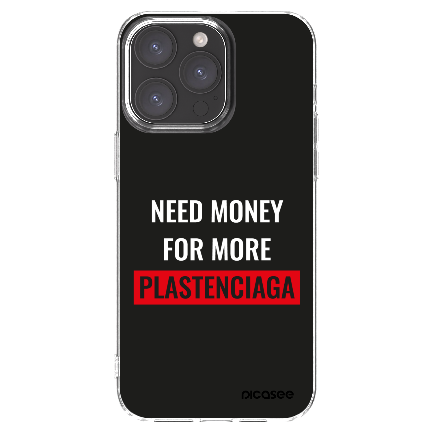 Picasee Apple iPhone 15 Pro Max Hülle - Transparentes Silikon - More PLASTENCIAGA