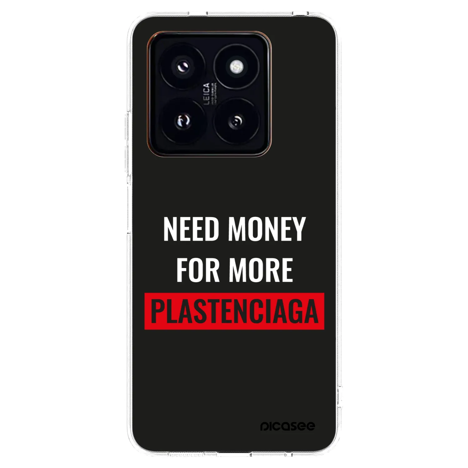 Picasee Xiaomi 14 Pro Hülle - Transparentes Silikon - More PLASTENCIAGA