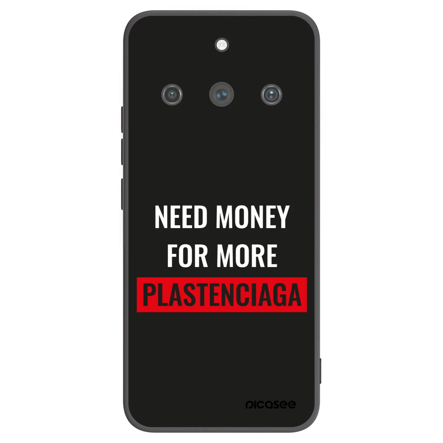 Picasee Realme 11 Pro+ Hülle - Schwarzes Silikon - More PLASTENCIAGA