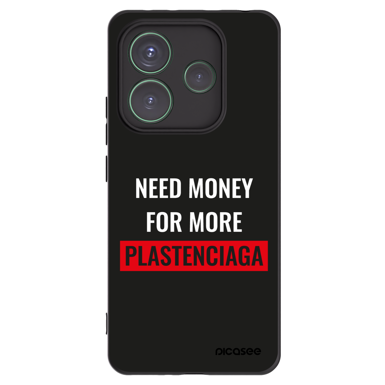 Picasee Xiaomi Redmi Note 14 5G Hülle - Schwarzes Silikon - More PLASTENCIAGA