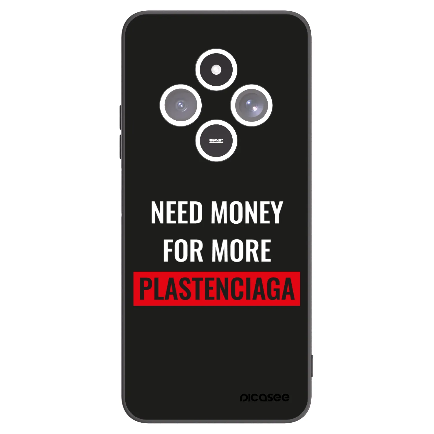 Picasee Xiaomi Redmi 14C Hülle - Schwarzes Silikon - More PLASTENCIAGA