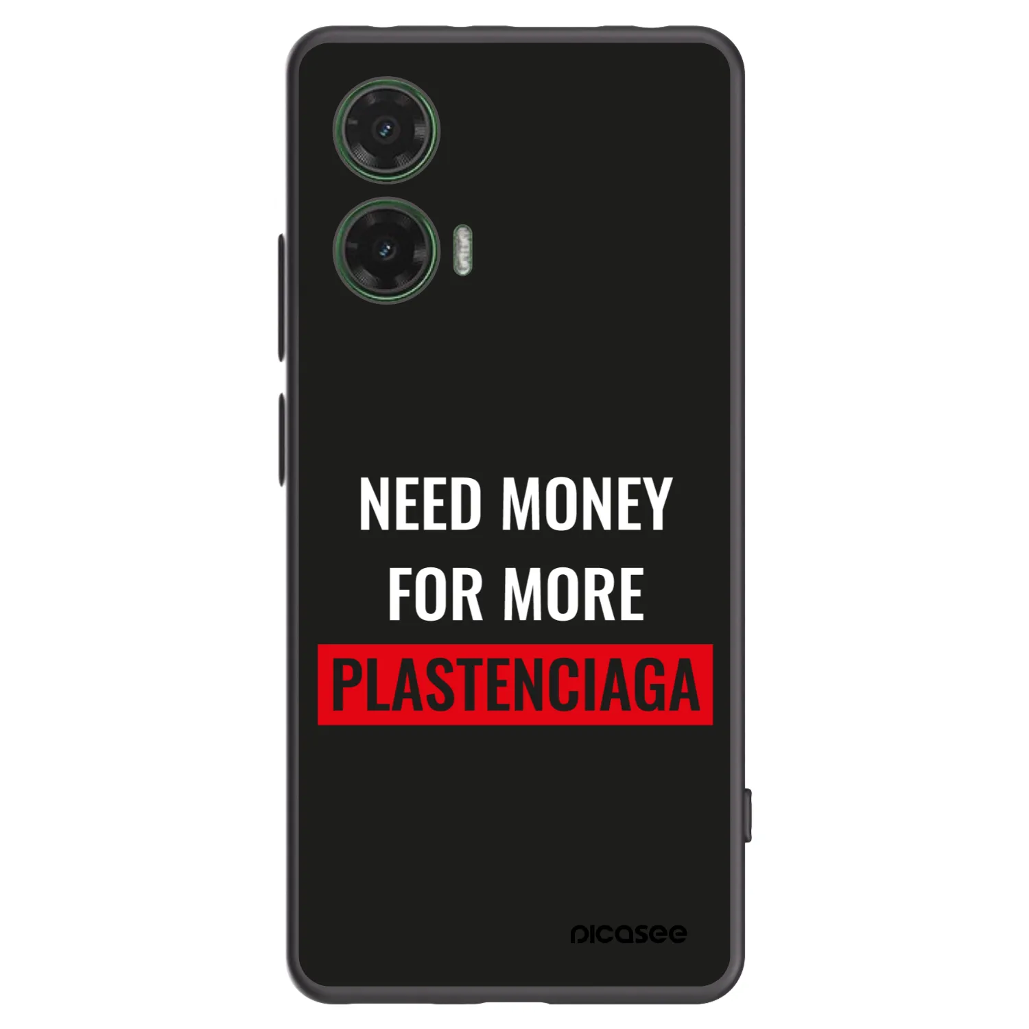 Picasee Motorola Moto G35 5G Hülle - Schwarzes Silikon - More PLASTENCIAGA