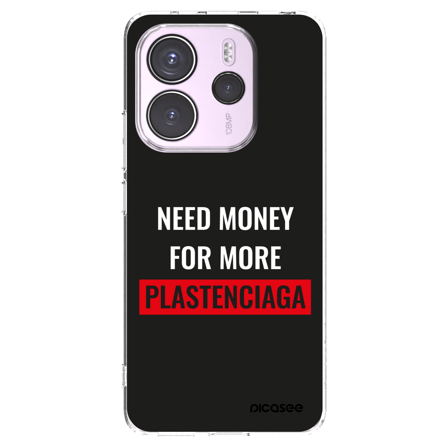 Picasee Xiaomi Redmi Note 14 4G Hülle - Transparentes Silikon - More PLASTENCIAGA