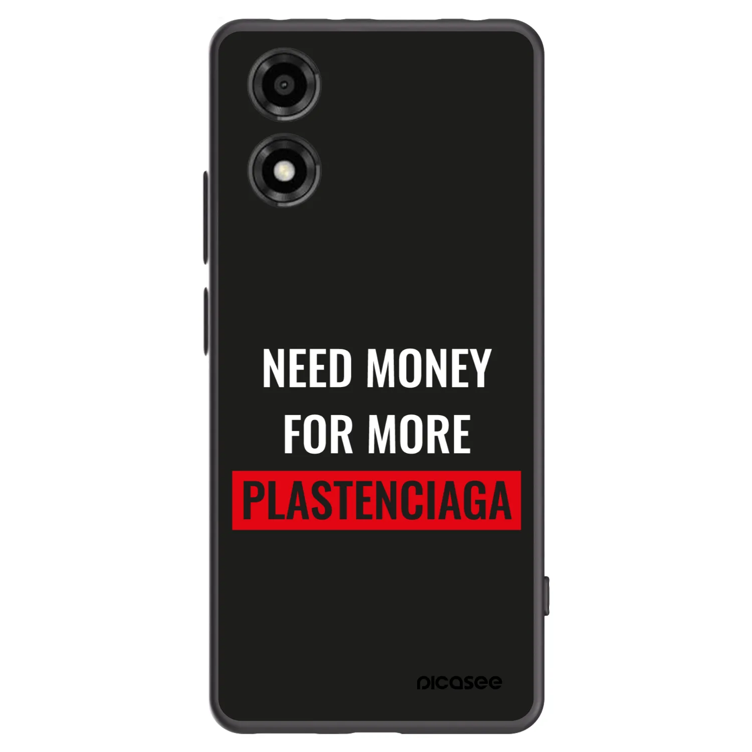 Picasee Motorola Moto E14 Hülle - Schwarzes Silikon - More PLASTENCIAGA