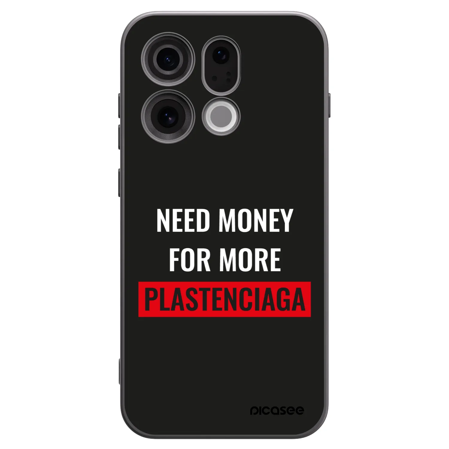 Picasee OPPO Find X9 Hülle - Schwarzes Silikon - More PLASTENCIAGA