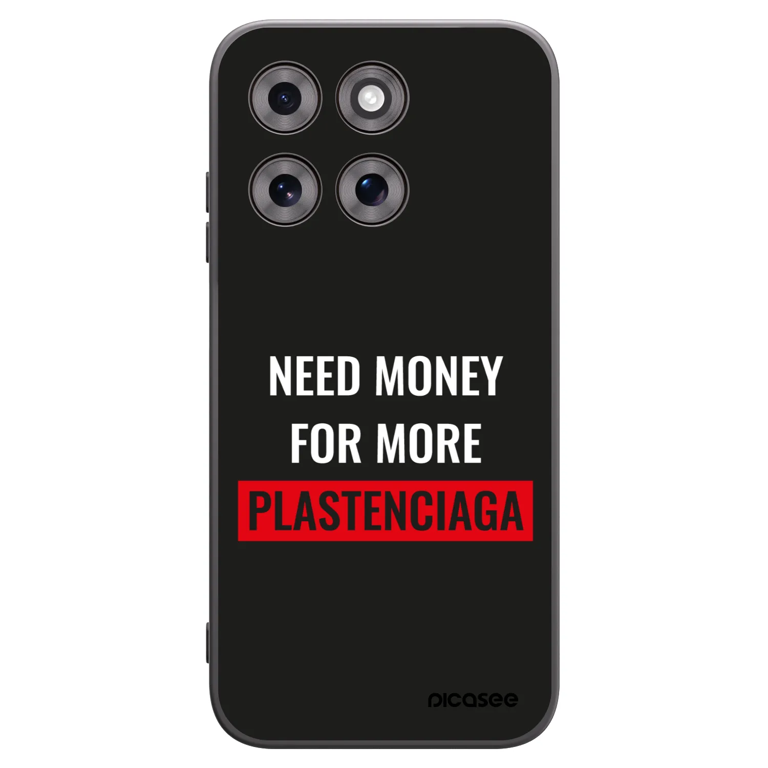 Picasee Motorola Moto G77 Hülle - Schwarzes Silikon - More PLASTENCIAGA