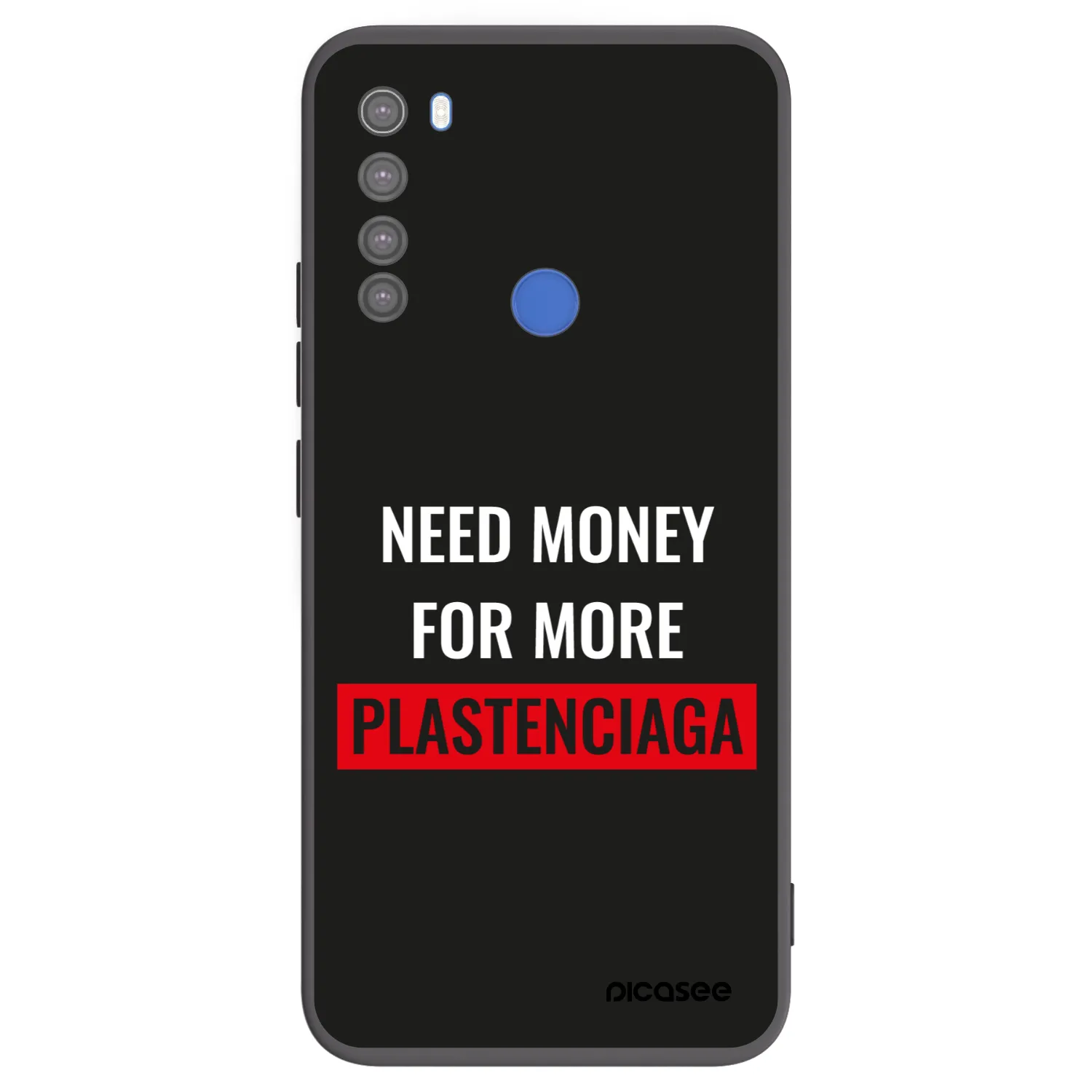 Picasee Xiaomi Redmi Note 8T Hülle - Schwarzes Silikon - More PLASTENCIAGA