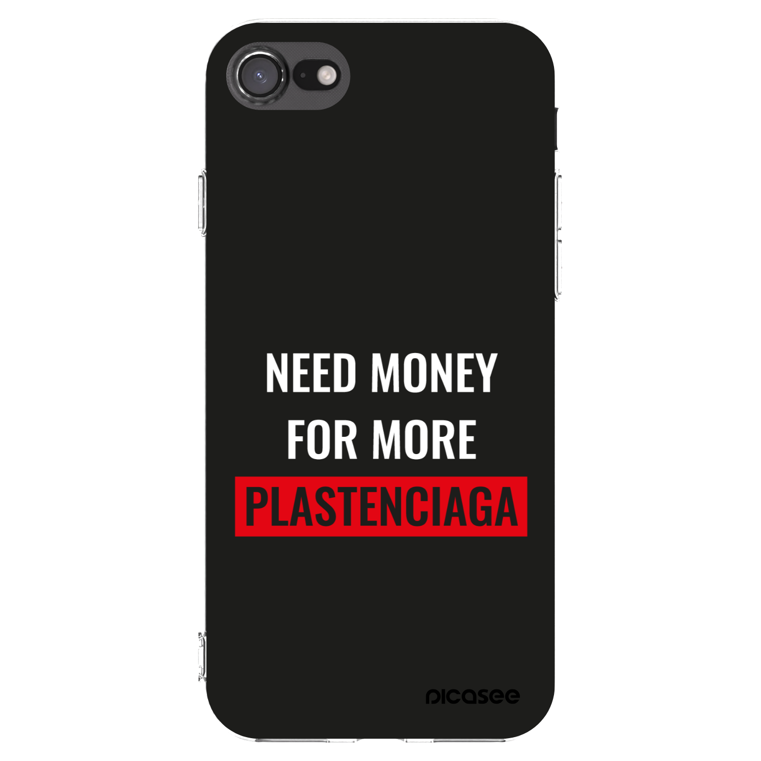 Picasee Apple iPhone SE 2020 Hülle - Transparentes Silikon - More PLASTENCIAGA