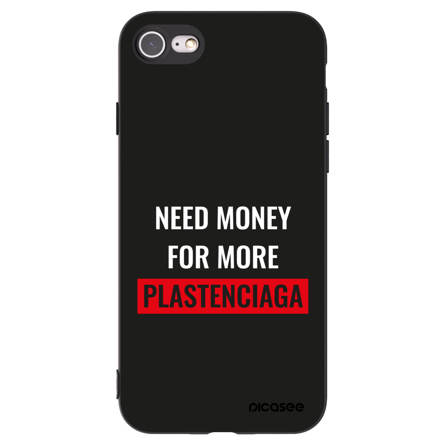 Picasee Apple iPhone SE 2020 Hülle - Schwarzes Silikon - More PLASTENCIAGA