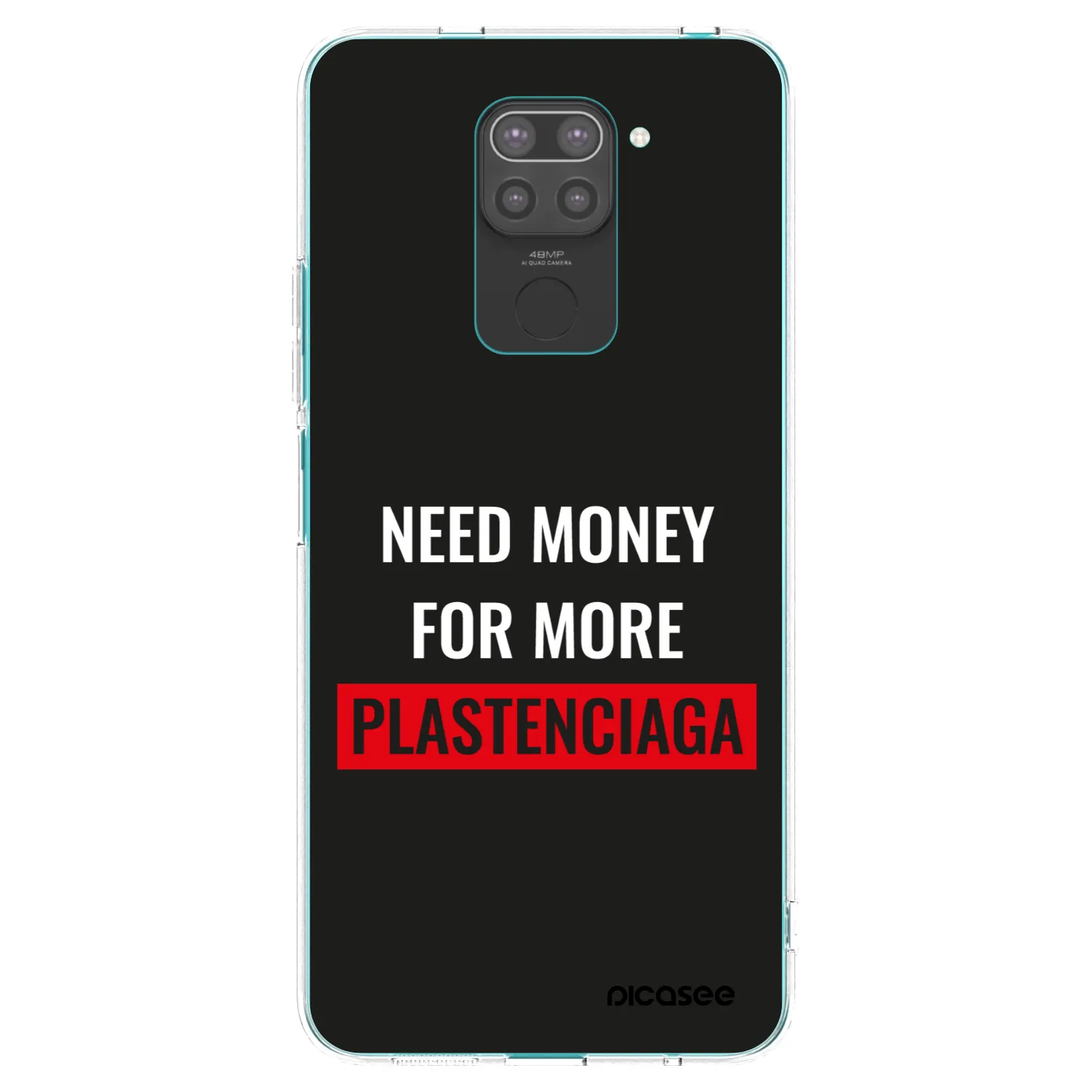 Picasee Xiaomi Redmi Note 9 Hülle - Schwarzes Silikon - More PLASTENCIAGA