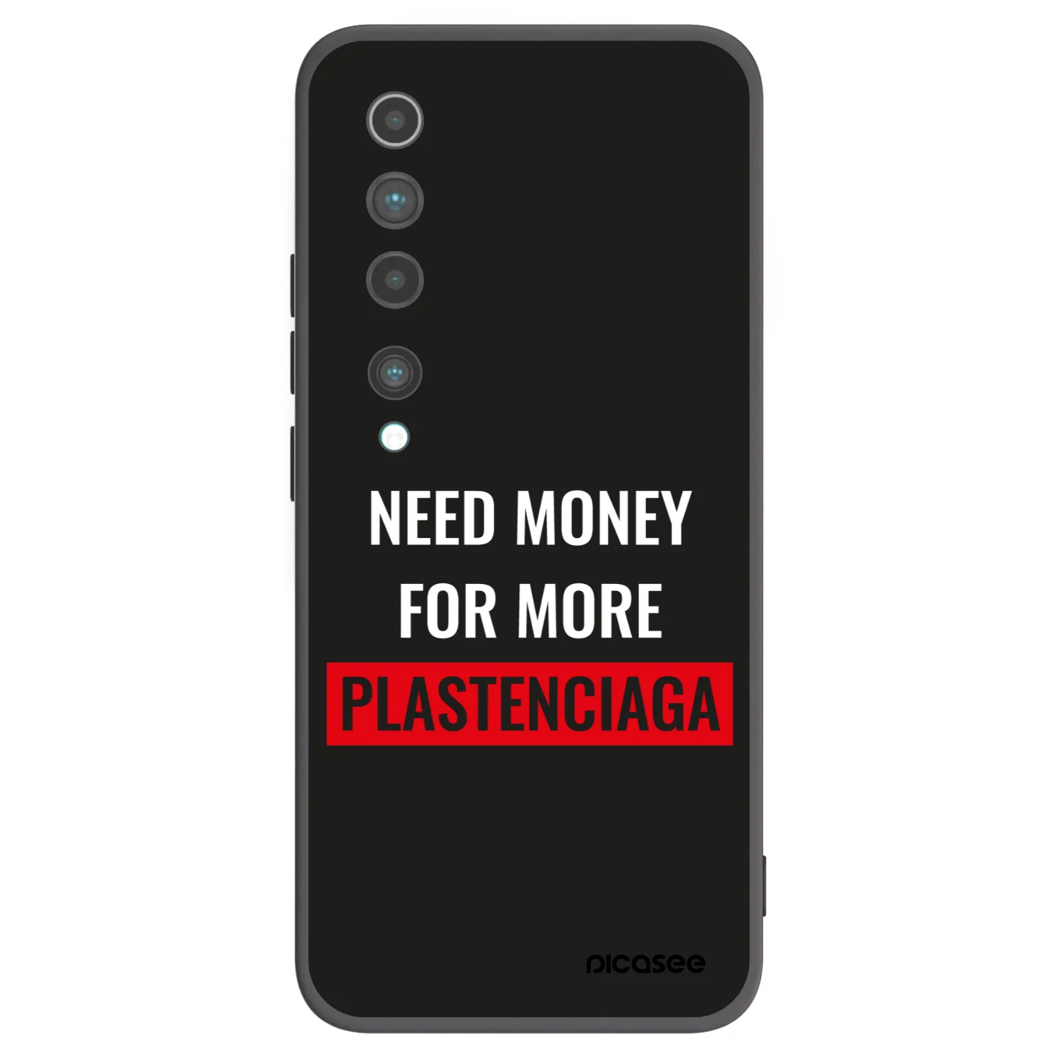 Picasee Xiaomi Mi 10 Hülle - Schwarzes Silikon - More PLASTENCIAGA