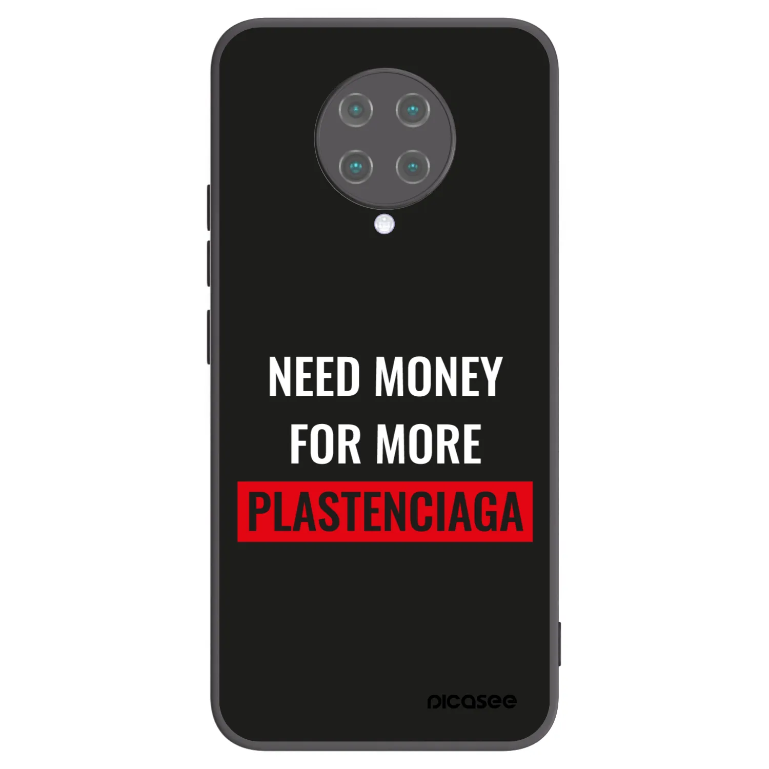 Picasee Xiaomi Poco F2 Pro Hülle - Schwarzes Silikon - More PLASTENCIAGA