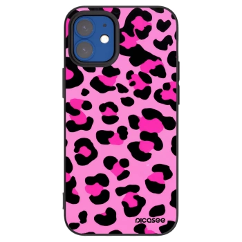 Picasee Apple iPhone 12 mini Hülle - Schwarzes Silikon - Pink Tiger