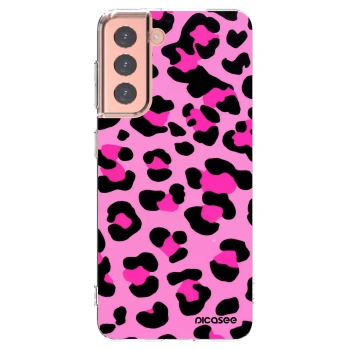 Picasee Samsung Galaxy S21 5G G991B Hülle - Transparentes Silikon - Pink Tiger