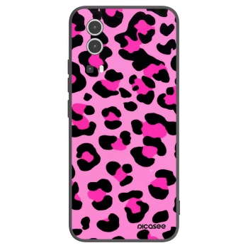 Picasee Vivo Y72 5G Hülle - Schwarzes Silikon - Pink Tiger