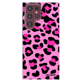Picasee Samsung Galaxy S22 Ultra 5G Hülle - Transparentes Silikon - Pink Tiger