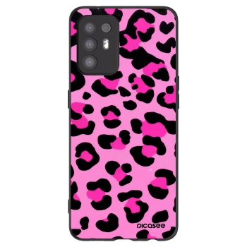 Picasee OPPO A94 5G Hülle - Schwarzes Silikon - Pink Tiger