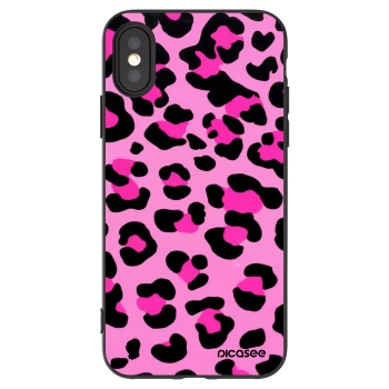 Picasee Apple iPhone X/XS Hülle - Schwarzes Silikon - Pink Tiger
