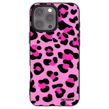 Picasee Apple iPhone 16 Pro Max Hülle - Schwarzes Silikon - Pink Tiger