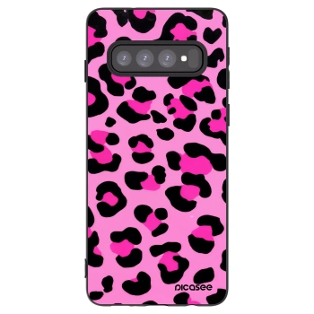 Picasee Samsung Galaxy S10 G973 Hülle - Schwarzes Silikon - Pink Tiger