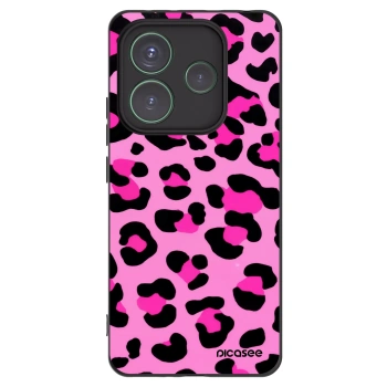 Picasee Xiaomi Redmi Note 14 5G Hülle - Schwarzes Silikon - Pink Tiger