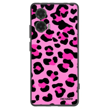 Picasee Motorola Moto G35 5G Hülle - Schwarzes Silikon - Pink Tiger