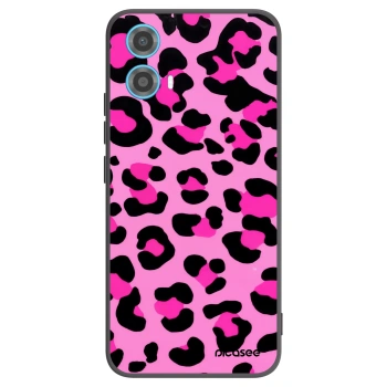Picasee Motorola Moto G34 5G Hülle - Schwarzes Silikon - Pink Tiger